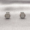 Arete Dormilona 02.342.0415 Rodio Laminado, con Micro Pave Blanca, Pulido, Rodinado
