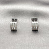 Arete Dormilona 02.342.0416 Rodio Laminado, con Micro Pave Blanca, Pulido, Rodinado