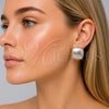 Arete Dormilona 02.465.0007 Oro Laminado, con Perla Marfil, Pulido, Tono Dorado