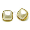 Arete Dormilona 02.465.0007 Oro Laminado, con Perla Marfil, Pulido, Tono Dorado