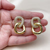 Arete Dormilona 02.465.0013 Oro Laminado, con Zirconia Cubica Blanca, Pulido, Tono Dorado