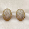 Arete Dormilona 02.465.0015 Oro Laminado, con Zirconia Cubica Blanca, Pulido, Tono Dorado
