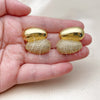 Arete Dormilona 02.465.0019 Oro Laminado, Diseño de Gota, con Zirconia Cubica Blanca, Pulido, Tono Dorado