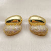 Arete Dormilona 02.465.0019 Oro Laminado, Diseño de Gota, con Zirconia Cubica Blanca, Pulido, Tono Dorado