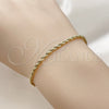 Pulsera Básica 5.222.036.06 Oro Laminado, Diseño de Rope, Pulido, Tono Dorado (Grosor 02.5 MM, 6 Pulgadas de Largo)