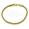 Pulsera Básica 5.222.036.06 Oro Laminado, Diseño de Rope, Pulido, Tono Dorado (Grosor 02.5 MM, 6 Pulgadas de Largo)