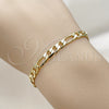 Pulsera Básica 5.222.014.06 Oro Laminado, Diseño de Figaro, Pulido, Tono Dorado (Grosor 05.3 MM, 6 Pulgadas de Largo)