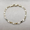 Pulsera Básica 04.213.0367.06 Oro Laminado, Diseño de Mariner, Diamantado, Tono Dorado (Calibre 0.80, Grosor 04 MM, 6 Pulgadas de Largo)