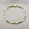 Pulsera Básica 04.213.0170.06 Oro Laminado, Diseño de Mariner, Pulido, Tono Dorado (Grosor 04 MM, 6 Pulgadas de Largo)