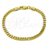 Pulsera Elegante 04.213.0368.06 Oro Laminado, Diseño de Miami Cubana, Pulido, Tono Dorado (Grosor 03.5 MM, 6 Pulgadas de Largo)