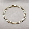 Pulsera Básica 5.223.009.06 Oro Laminado, Diseño de Mariner, Diamantado, Tono Dorado (Grosor 04 MM, 6 Pulgadas de Largo)