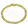 Pulsera Básica 5.223.009.06 Oro Laminado, Diseño de Mariner, Diamantado, Tono Dorado (Grosor 04 MM, 6 Pulgadas de Largo)