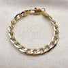 Pulsera Básica 04.213.0342.06 Oro Laminado, Diseño de Cubana, Diamantado, Tono Dorado (Grosor 06.2 MM, 6 Pulgadas de Largo)