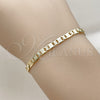 Pulsera Básica 04.213.0372.06 Oro Laminado, Diseño de Mariner, Diamantado, Tono Dorado (Calibre 0.80, Grosor 04 MM, 6 Pulgadas de Largo)