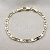 Pulsera Básica 04.213.0372.06 Oro Laminado, Diseño de Mariner, Diamantado, Tono Dorado (Calibre 0.80, Grosor 04 MM, 6 Pulgadas de Largo)