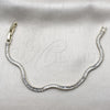 Pulsera Tennis 03.213.0440.07 Oro Laminado, Diseño de Baguette, con Zirconia Cubica Blanca, Pulido, Tono Dorado (Grosor 03.5 MM, 7 Pulgadas de Largo)
