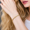 Pulsera Básica 04.213.0374.07 Oro Laminado, Diseño de Figaro Concave, Diamantado, Tono Dorado (Grosor 03.5 MM, 7 Pulgadas de Largo)