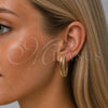 Argolla Huggie 02.204.0087.35 Oro Laminado, con Zirconia Cubica Blanca, Pulido, Tono Dorado