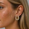 Arete Dormilona 02.204.0088 Oro Laminado, con Zirconia Cubica Blanca, Pulido, Tono Dorado
