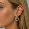 Arete Dormilona 02.204.0093 Oro Laminado, con Micro Pave Blanca, Pulido, Tono Dorado