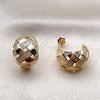 Arete Dormilona 02.204.0094 Oro Laminado, con Zirconia Cubica Blanca, Pulido, Tono Dorado