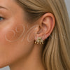 Arete Dormilona 02.204.0097 Oro Laminado, con Zirconia Cubica Blanca, Pulido, Tono Dorado