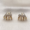 Arete Dormilona 02.204.0097 Oro Laminado, con Zirconia Cubica Blanca, Pulido, Tono Dorado