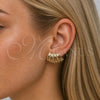 Arete Dormilona 02.204.0098 Oro Laminado, con Zirconia Cubica Blanca, Pulido, Tono Dorado