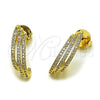 Arete Dormilona 02.204.0103 Oro Laminado, con Micro Pave Blanca, Pulido, Tono Dorado