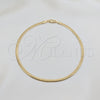 Tobillera Básica 03.419.0019.10 Oro Laminado, Diseño de Miami Cubana, Pulido, Tono Dorado (Grosor 04.1 MM, 10 Pulgadas de Largo)
