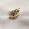 Anillo Multi Piedra 01.317.0001 Oro Laminado, Diseño de Oja, con Zirconia Cubica Blanca, Pulido, Tono Dorado (Talla Unica)
