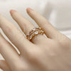 Anillo Multi Piedra 01.317.0013 Oro Laminado, con Zirconia Cubica Blanca y Micro Pave Blanca, Pulido, Tono Dorado (Talla Unica)