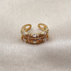 Anillo Multi Piedra 01.317.0013 Oro Laminado, con Zirconia Cubica Blanca y Micro Pave Blanca, Pulido, Tono Dorado (Talla Unica)