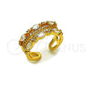 Anillo Multi Piedra 01.317.0013 Oro Laminado, con Zirconia Cubica Blanca y Micro Pave Blanca, Pulido, Tono Dorado (Talla Unica)
