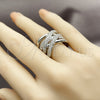 Anillo Multi Piedra 01.266.0099 Rodio Laminado, con Zirconia Cubica Blanca, Pulido, Rodinado (Talla Unica)