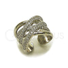 Anillo Multi Piedra 01.266.0099 Rodio Laminado, con Zirconia Cubica Blanca, Pulido, Rodinado (Talla Unica)