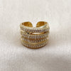 Anillo Multi Piedra 01.266.0100 Oro Laminado, con Micro Pave Blanca, Pulido, Tono Dorado (Talla Unica)