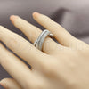 Anillo Multi Piedra 01.266.0105.1 Rodio Laminado, con Micro Pave Blanca, Pulido, Rodinado (Talla Unica)