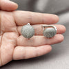 Arete Gancho Frances 02.266.0087.1.16 Rodio Laminado, con Zirconia Cubica Blanca, Pulido, Rodinado