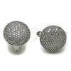 Arete Gancho Frances 02.266.0087.1.16 Rodio Laminado, con Zirconia Cubica Blanca, Pulido, Rodinado