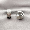 Argolla Huggie 02.266.0075.1.15 Rodio Laminado, con Zirconia Cubica Blanca, Pulido, Rodinado