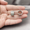 Argolla Huggie 02.266.0055.1.15 Rodio Laminado, con Zirconia Cubica Blanca, Pulido, Rodinado