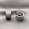 Argolla Huggie 02.266.0055.1.15 Rodio Laminado, con Zirconia Cubica Blanca, Pulido, Rodinado
