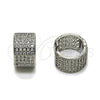 Argolla Huggie 02.266.0055.1.15 Rodio Laminado, con Zirconia Cubica Blanca, Pulido, Rodinado