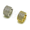 Argolla Huggie 02.266.0055.1.15 Rodio Laminado, con Zirconia Cubica Blanca, Pulido, Rodinado
