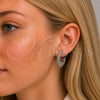 Argolla Huggie 02.266.0090.1.15 Rodio Laminado, con Zirconia Cubica Blanca, Pulido, Rodinado