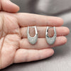 Argolla Huggie 02.266.0090.1.15 Rodio Laminado, con Zirconia Cubica Blanca, Pulido, Rodinado