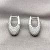 Argolla Huggie 02.266.0090.1.15 Rodio Laminado, con Zirconia Cubica Blanca, Pulido, Rodinado