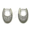 Argolla Huggie 02.266.0090.1.15 Rodio Laminado, con Zirconia Cubica Blanca, Pulido, Rodinado