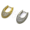 Argolla Huggie 02.266.0090.1.15 Rodio Laminado, con Zirconia Cubica Blanca, Pulido, Rodinado